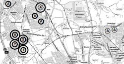 Stadtplan Dortmund mit Wohnungsbeständen von Finanzinvestoren - Ausschnitt